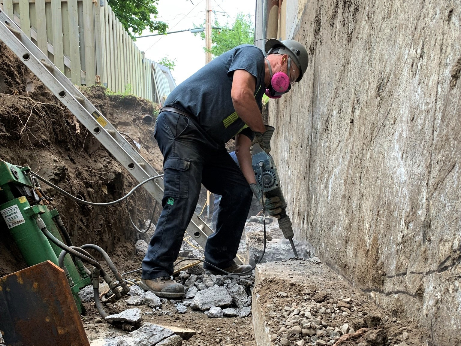 Professional contractor on site