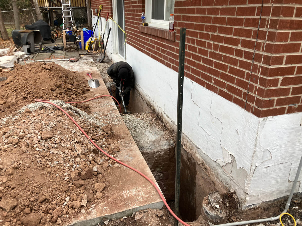 Professional contractor on site