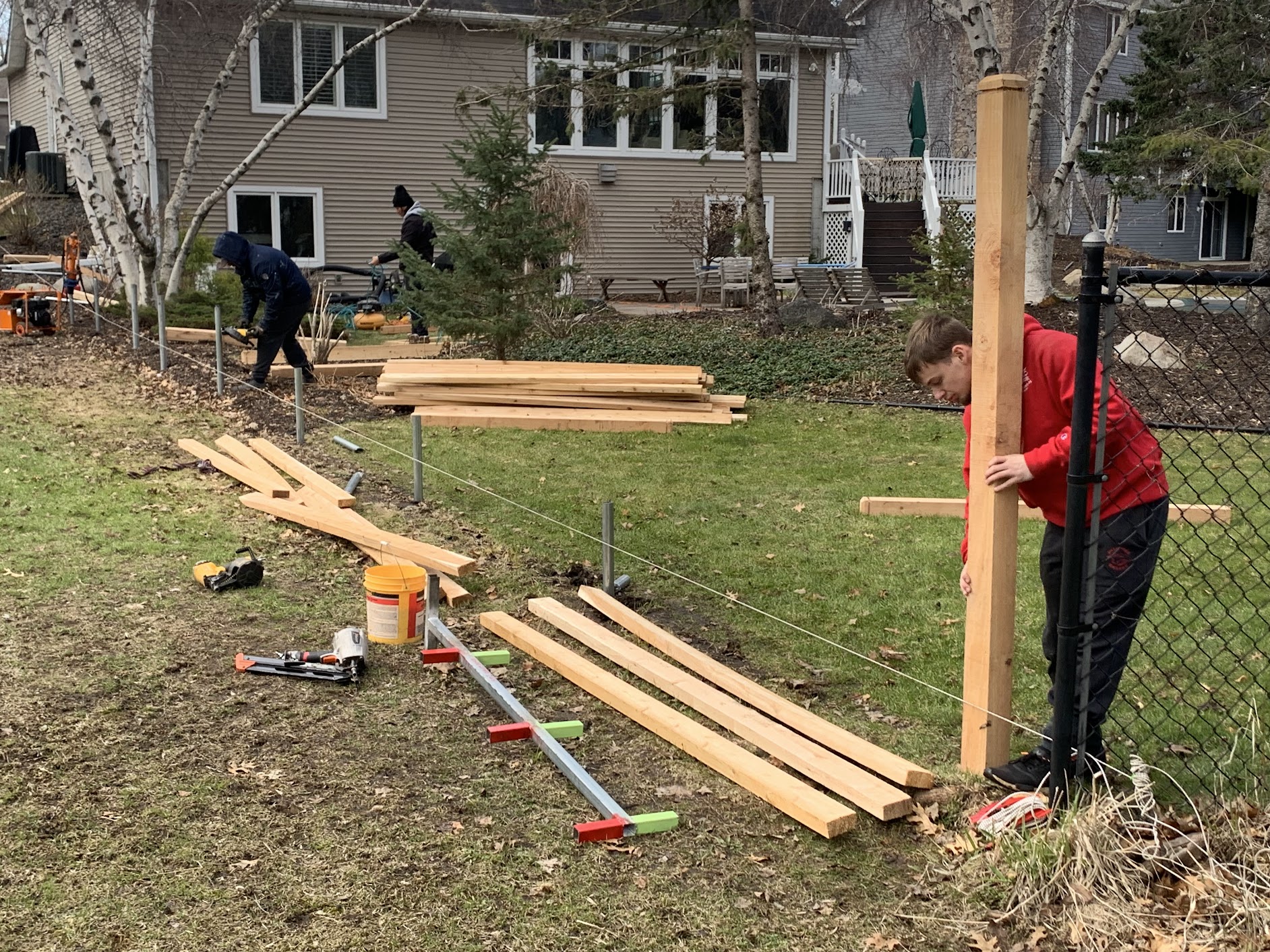 Professional contractor on site